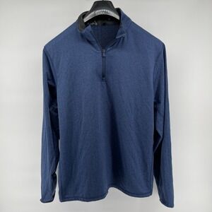 Greyson 1/4 Zip Pullover Mens XL Blue Herringbone Logo Golf